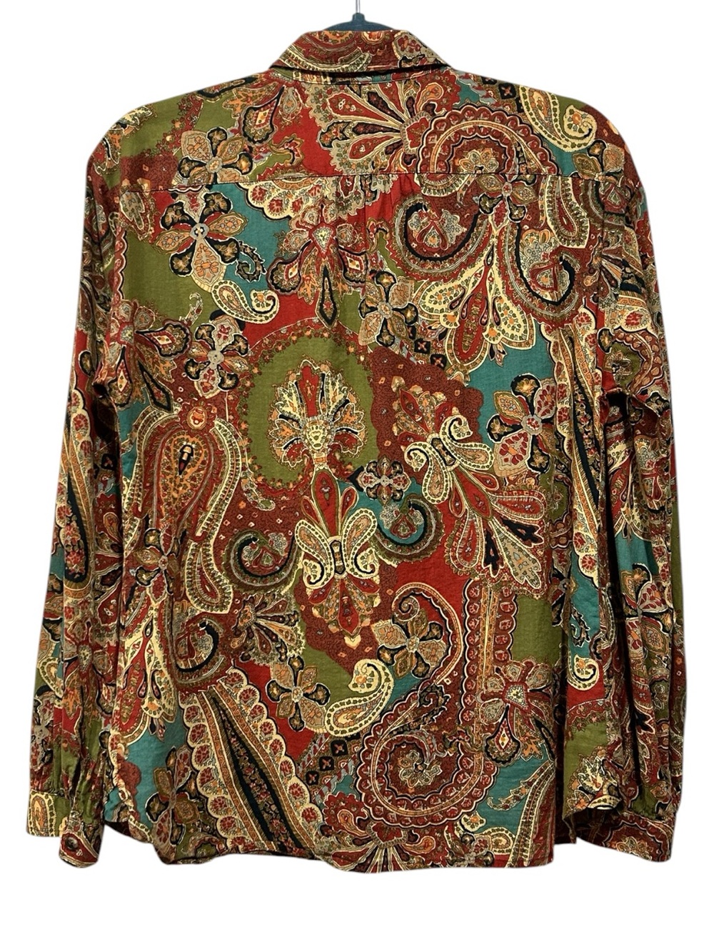 Lauren Ralph Lauren Boho Dark Academia Paisley 70’s Retro Maximalist Shirt M - Picture 10 of 14